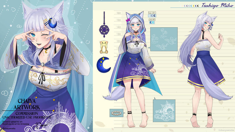 Character Sheet for VTuber Tsukiyo Miho